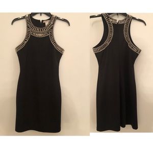 Black sleeveless bodycon “scuba” dress